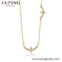 44520 xuping 18k couleur d&#39;or en gros mode religion croix collier